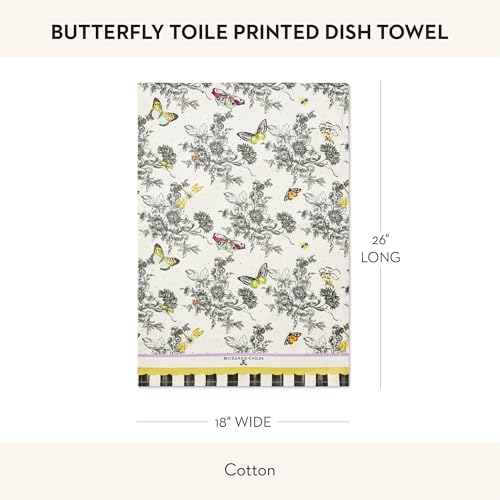 Printed Cotton Dish Towel (Butterfly Toile / 1-Pack)