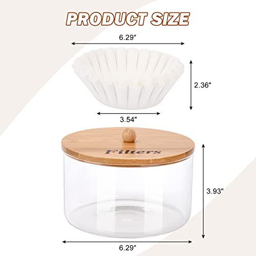 Coffee Filter Holder with Lid for Coffee Bar Accessories Decor (16 Ounce)