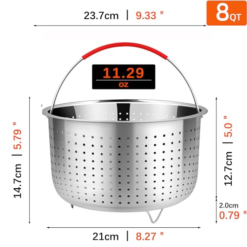 Mesh Strainer and Vegetable Steamer Basket for Pot (8 Qt - Steamer Basket)