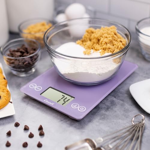Arti Glass Food Scale Digital Countertop Kitchen (Violet / 9" x 6.5" x .75")
