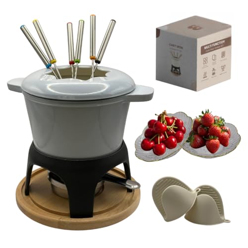 Cast Iron Fondue Set 15 (Ice Melt Blue)