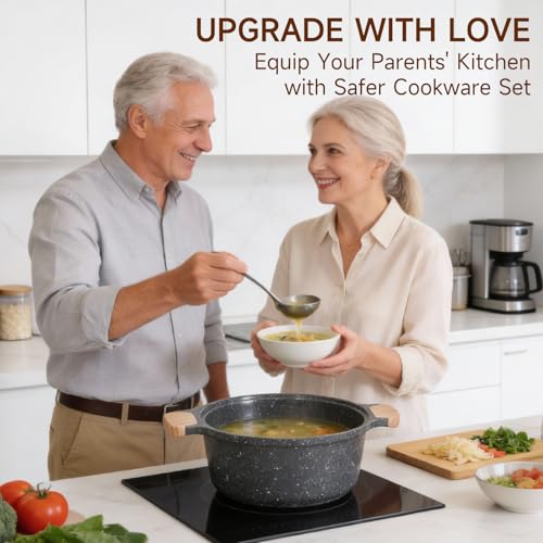 36Pcs Pots and Pans Set Non Stick (36 pcs Grey)