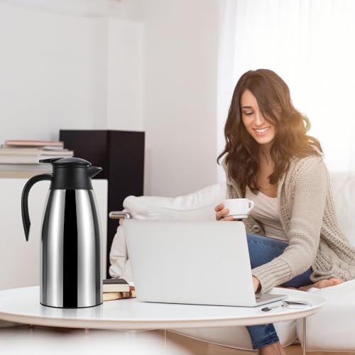 70 oz Thermal Coffee Carafe for keeping hot (Silver / 70 Ounces)