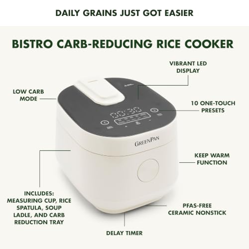 Carb Reducing Electric Rice Cooker (Cream / 4 Cups / Carb-Reducing)