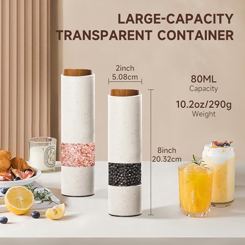 Electric Salt and Pepper Grinder Set (White)