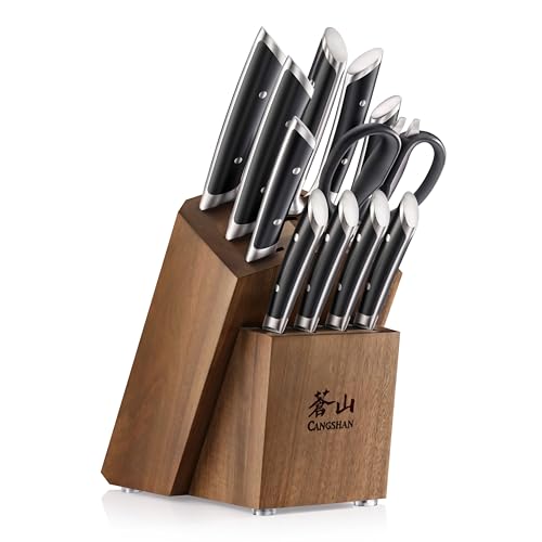 HELENA Series German Steel Forged Knife Block Set (12-Piece / Black)