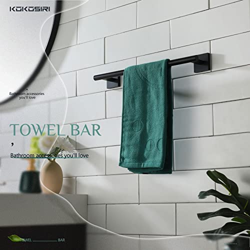 Bathroom Towel Bars 16 Inch Towel Rail Matte Black 40CM Hand Towel Holder for Bath Kitchen Wall Stainless Steel B4005BK (Matte Black / 16-Inch)