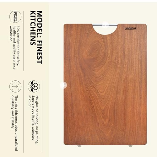 Solid Sapele Wood Cutting Board One (L--17.7*11.8*1.18IN (45*30*3cm))
