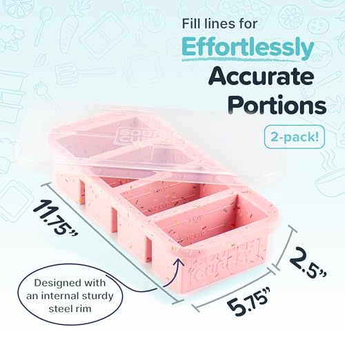 1 Cup Silicone Freezer Trays with Lids (Cotton Candy / 2-Pack)