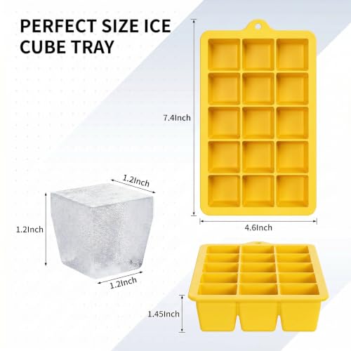 Silicone Ice Cube Tray 2 Pack (Ice Cube Tray 2 Pack / Yellow+Yellow)