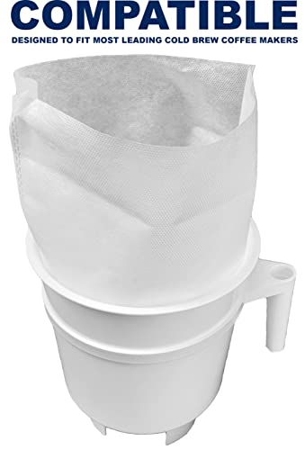50 Pack) Cold Brew Coffee Filters, 12" x 13", Compatible with Leading Home Cold Brew Makers and Systems