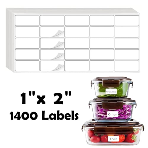1400 Pcs 1"x2" Blank Removable Freezer Labels for Food Containers