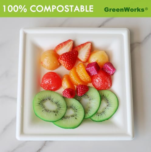 100 Count 8 Inch Square Compostable Plates (8 Inch)