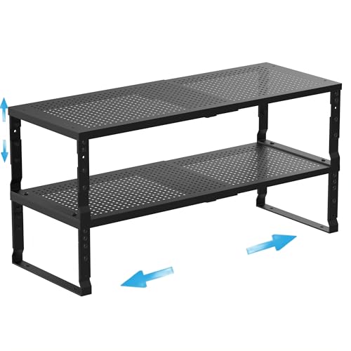 Expandable Spice Rack Kitchen Cabinet Shelf Organizer (2 Count)