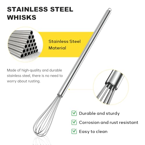 Mini Whisks Stainless Steel Whisk Set 9" 11" (Long Mini / 2 Piece)