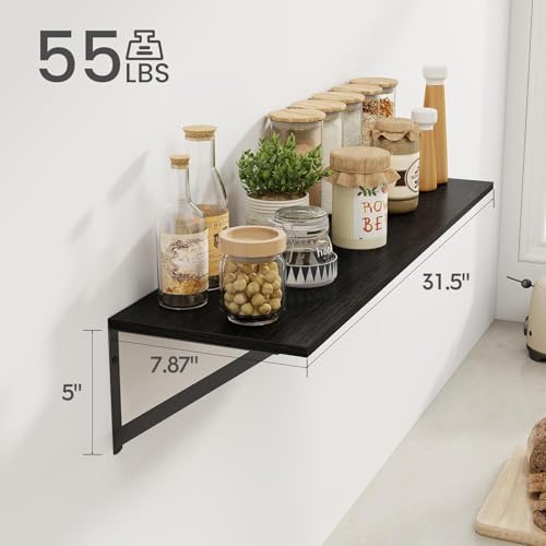 Black Deep Floating Shelves for Wall