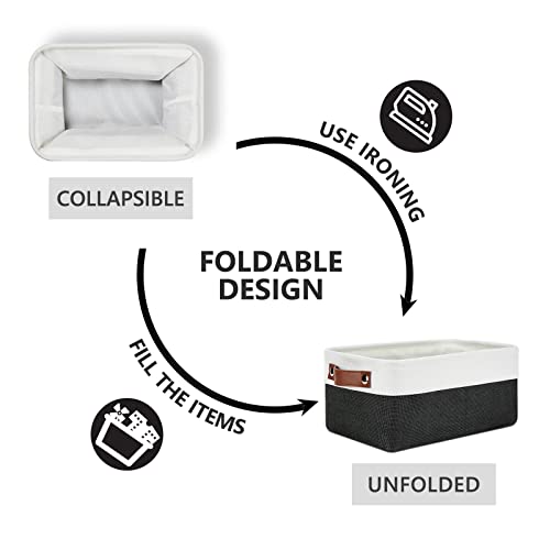 Small Storage Baskets 6 Pack (White&Black / Small/6P-11.8"x7.9"x5.1")