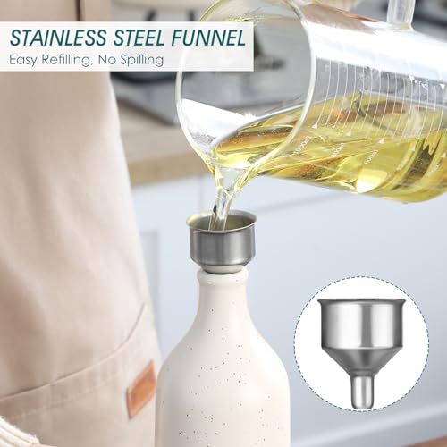 20 Oz Ceramic Olive Oil Dispenser Bottle (20 Ounces / Cream)