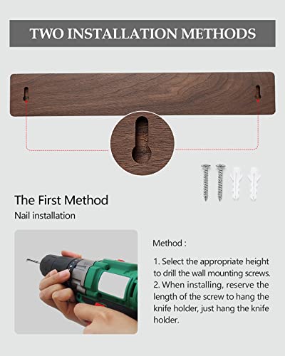 Walnut Wood Knife Magnetic Strips 16 Inch (16 Inch)