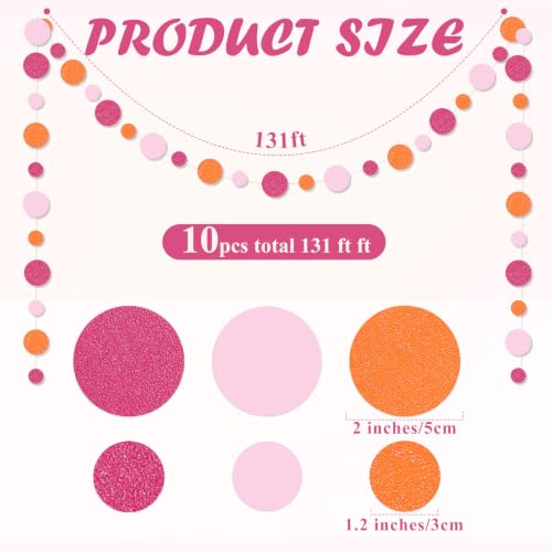 10 Pieces Dot Garland Banner Hanging (Pink and Orange)