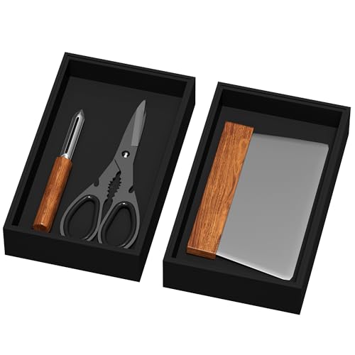 Bamboo Kitchen Drawer Organizer (10 x 6 x 2 Inch / Black)