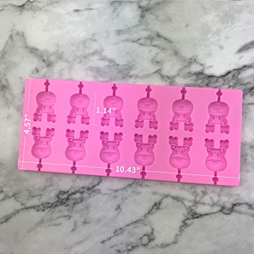 12 Capacity Silicone Deer Lollipop Mold Set (Deer)