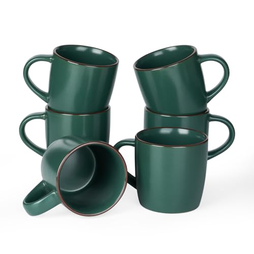 Mercury Coffee Mugs 13 oz (Mercury-Dark Green / 6 Count (Pack of 1))