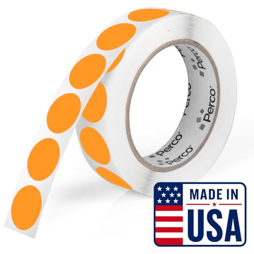 Neon Orange Round Circle Dot Sticker 1 (Neon Orange / 1 Inch)