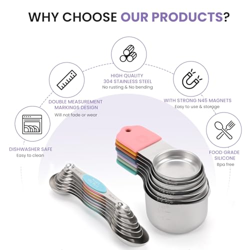 Magnetic Measuring Cups and Spoons Set
