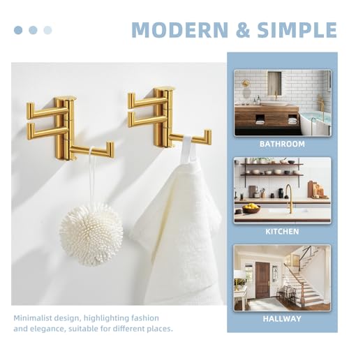 Brushed Gold Towel Hook (2 Pack / Brushed Gold)