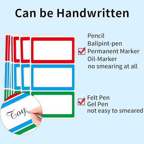 Removable Colored Labels Stickers