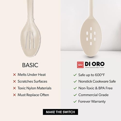 DI ORO Silicone Cooking Spoons (Clay)