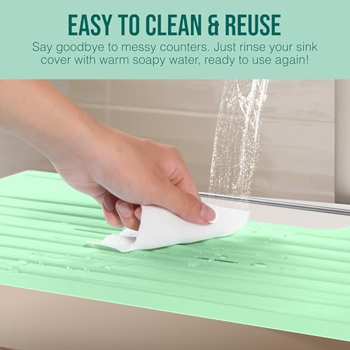 Bathroom Sink Cover for Counter Space (Mint / Large)