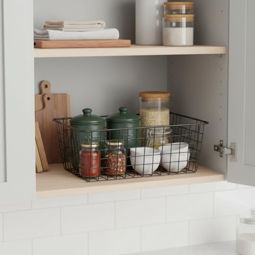 Metal Black Large Wire Basket Food Storage Organizer (Black / 4--Large)