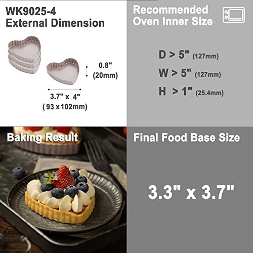 Mini Tart Pan Set (4" Heart-shaped 4Pcs)