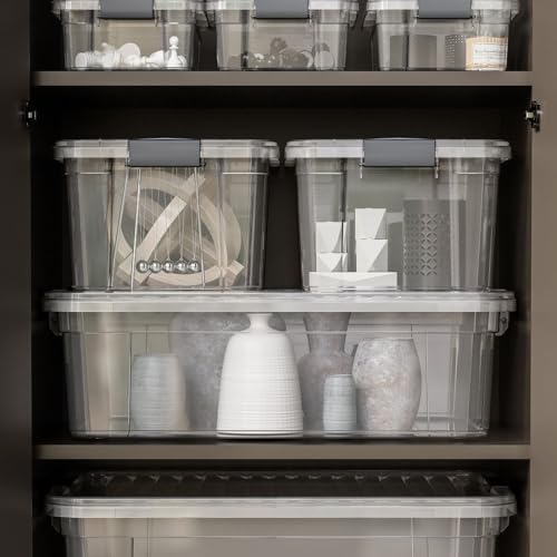 36 Quart Clear Plastic Storage Boxes with Lids (36 Quarts)