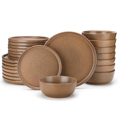 Plates and Bowls Sets (Muted Brown / 24 Pcs (Service for 8))