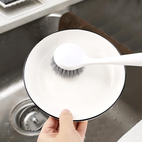 2 Pack Kitchen Scrub Brushes for Cleaning Dish Brush with Handle for Pans (Pp Plastic)