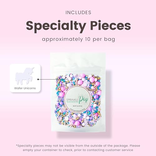 Unicorn Sprinkle Mix (Lavender, Light Blue, Light Pink, White, Gold)