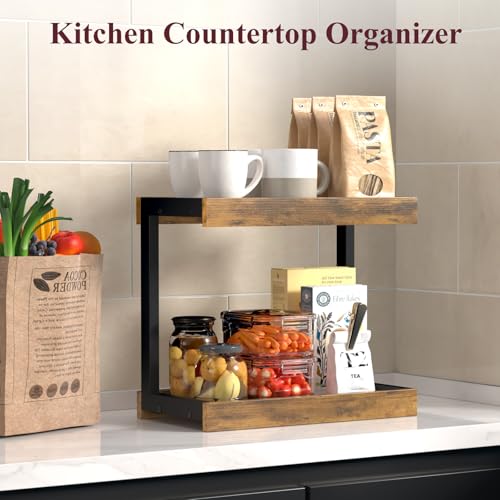Counter Shelf Organizer (Rustic Brown / Large)
