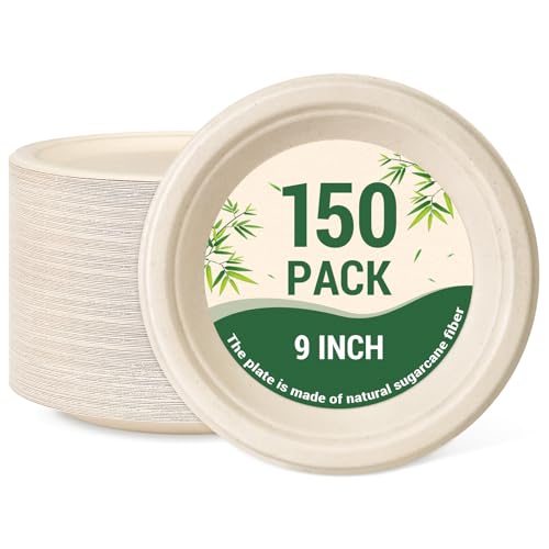 Compostable Paper Plates (Nature / 150 Count (9"))