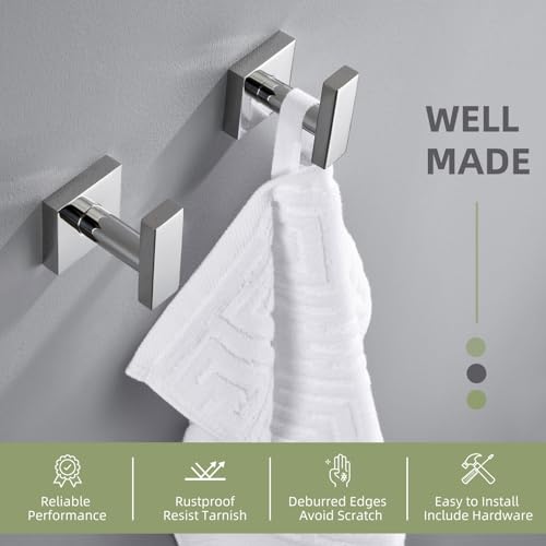 Towel Hooks for Bathroom (Polished Chrome)