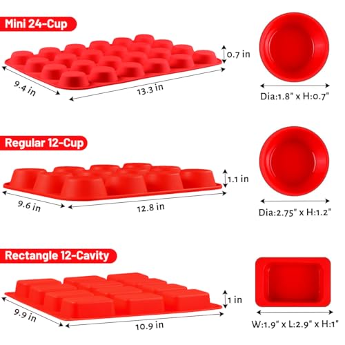 Silicone Muffin Pan (Regular&Mini Muffin&Loaf Pan)