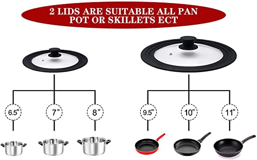 Universal Lids for Pots (2pcs 6.5" to 11")