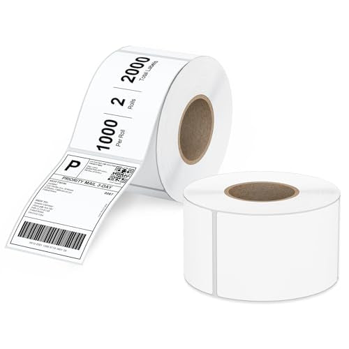 4"x 6" Multipurpose Direct Thermal Labels 3" Core Compatible for Zebra Industrial Printers Adhesive & Perforated (4" x 6" / 2 Rolls)