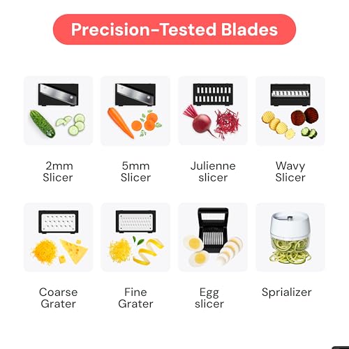 Pro Mandoline Vegetable Slicer (11 in 1 / White)