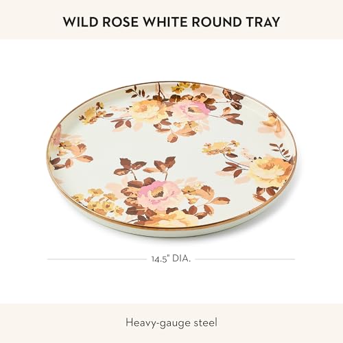 Enamel Round Tray (White Wild Rose)