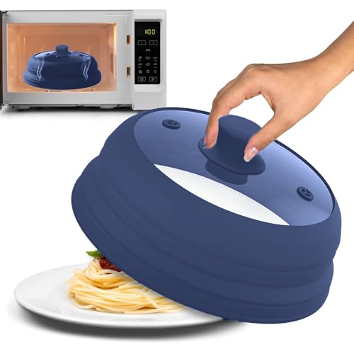 Microwave Splatter Cover Glass 11.8 Inch (BLUE DARK)