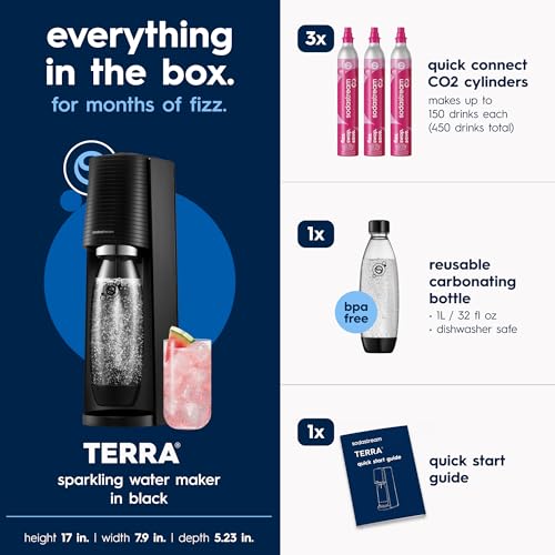 TERRA Sparkling Water Maker (Black / Sparkling Water Bundle)