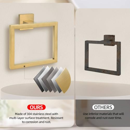2 Piece Brushed Gold Towel Ring (Brushed Gold / 2 Pcs)